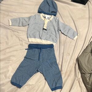 Burberry Striped Baby Outfit with Hat